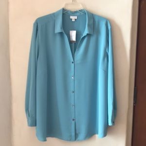 J.Jill Blouse lovely soft seafoam color size 4x